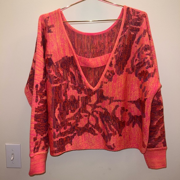 Anthropologie Pink Abstract Knit Dolman Top XS NWT - Picture 4 of 12